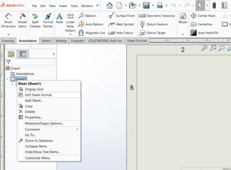 SOLIDWORKS Drawing Template