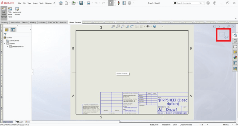 sheet format exit button 8