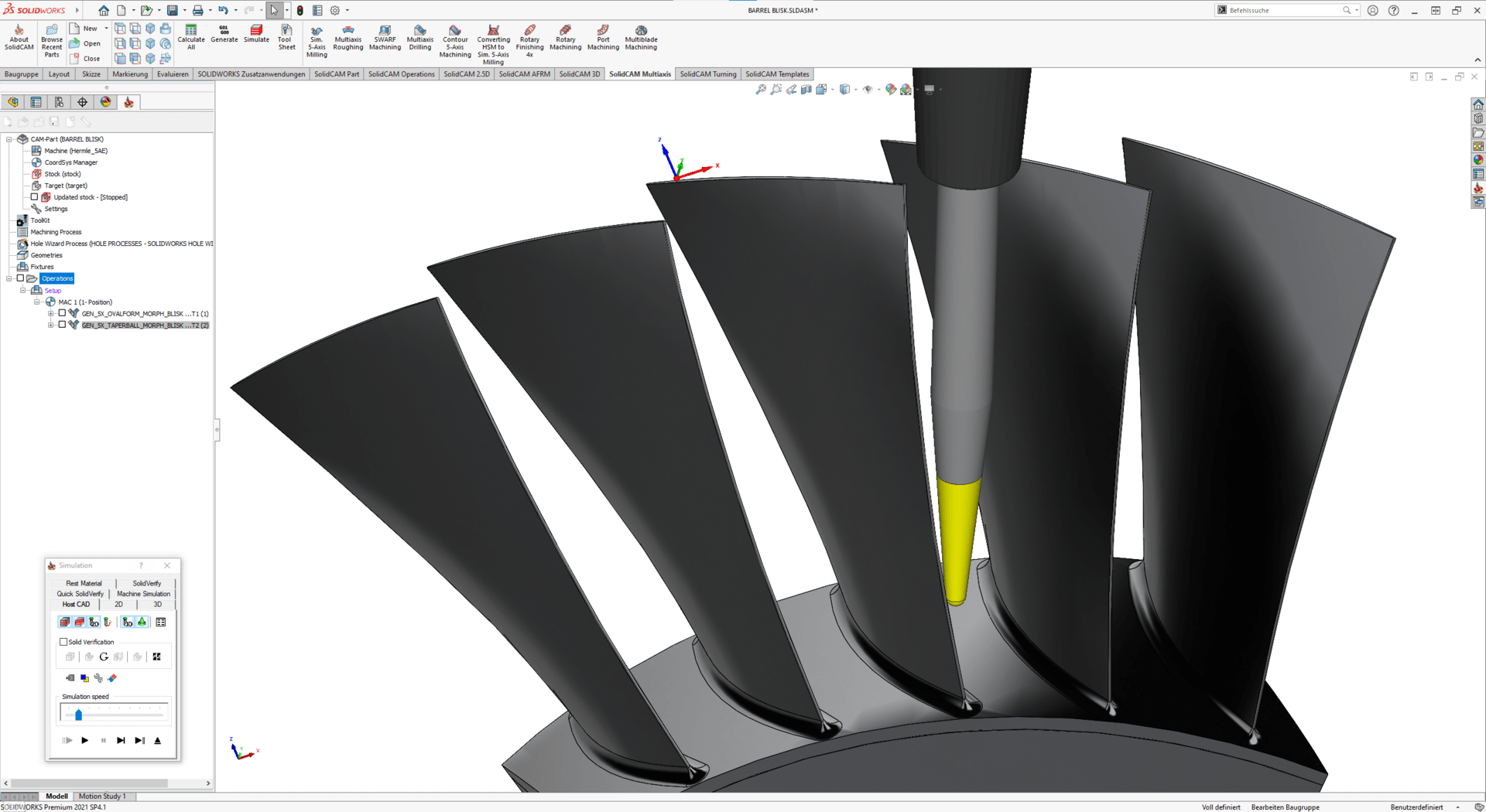 SolidCAM Simultaneous 5x Milling F1