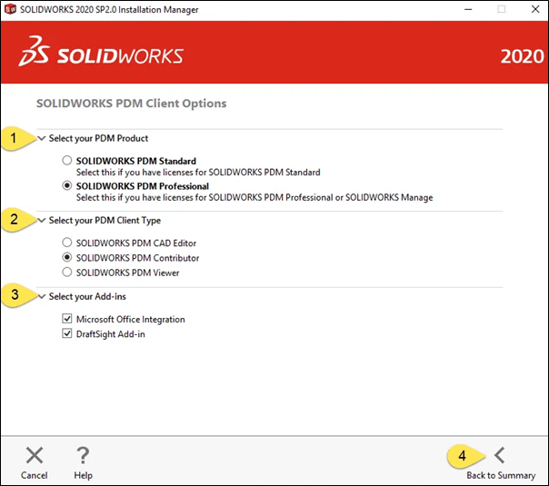 SOLIDWORKS PDM Client Options