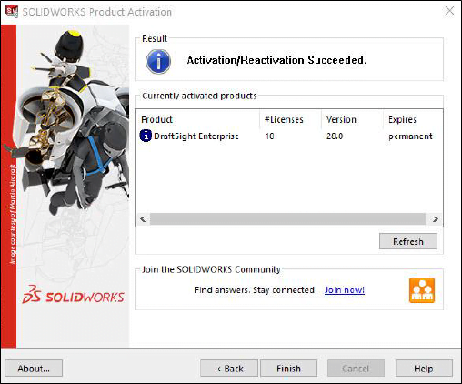 SOLIDWORKS - Product Activation Successful