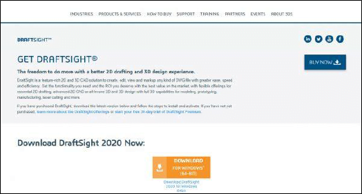 DraftSight - Download - Step 1