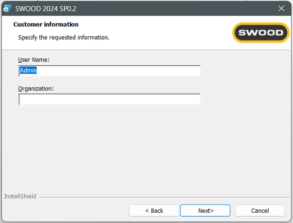 SWOOD Customer Information Tab