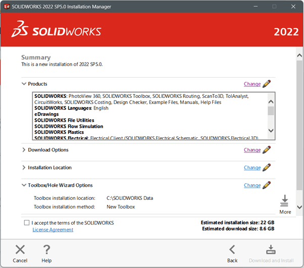 SOLIDWORKS Summary Tab