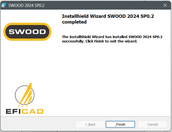 SWOOD Installhield Wizard Installed Completed