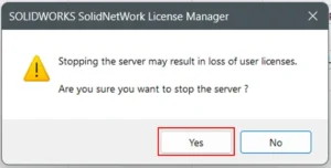 SOLIDWORKS Network License - Stop Server