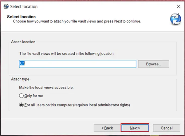 SOLIDWORKS PDM local vault view setup - Attach Type