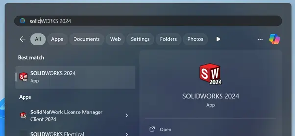 swood - launch solidworks